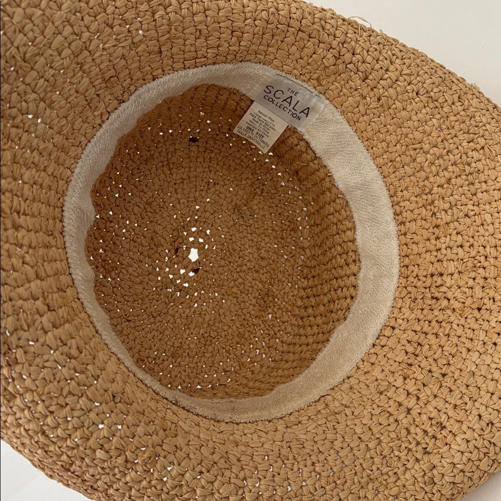 The‎ Scala Collection Packable Beach Travel Crocheted Sun Raffia Straw Hat Women - Picture 6 of 8